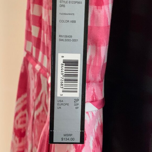 NEW Tahari ASL Dress BarbieCore Gingham Cotton Pink White Lined Size 2 Petite 2P - Picture 16 of 16
